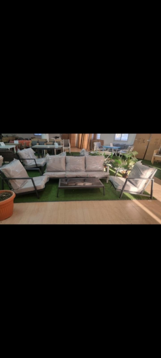 פינת ישיבה מתכת 1+1+3+שולחן אפור עכבר אטינה ATINA SS3612